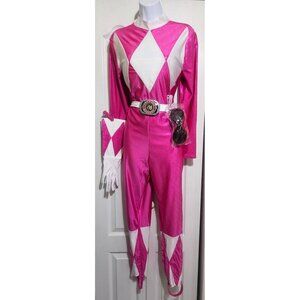 Power Rangers Pink Ranger Sassy Bodysuit Costume Belt Gloves Sunglasses Sexy MD